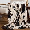 Cow Print Blanket Black White Bed  Throws Soft Couch Warm Small Blankets Plush Gift for Daughter Mom, Bedroom Decor Sofa Cozy