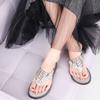 Women Flip Flops Fashion Summer Slippers Peep Toe Silver Anti Skid Beach Sandals Lady Casual Golden Crystal Summer Home Sandals