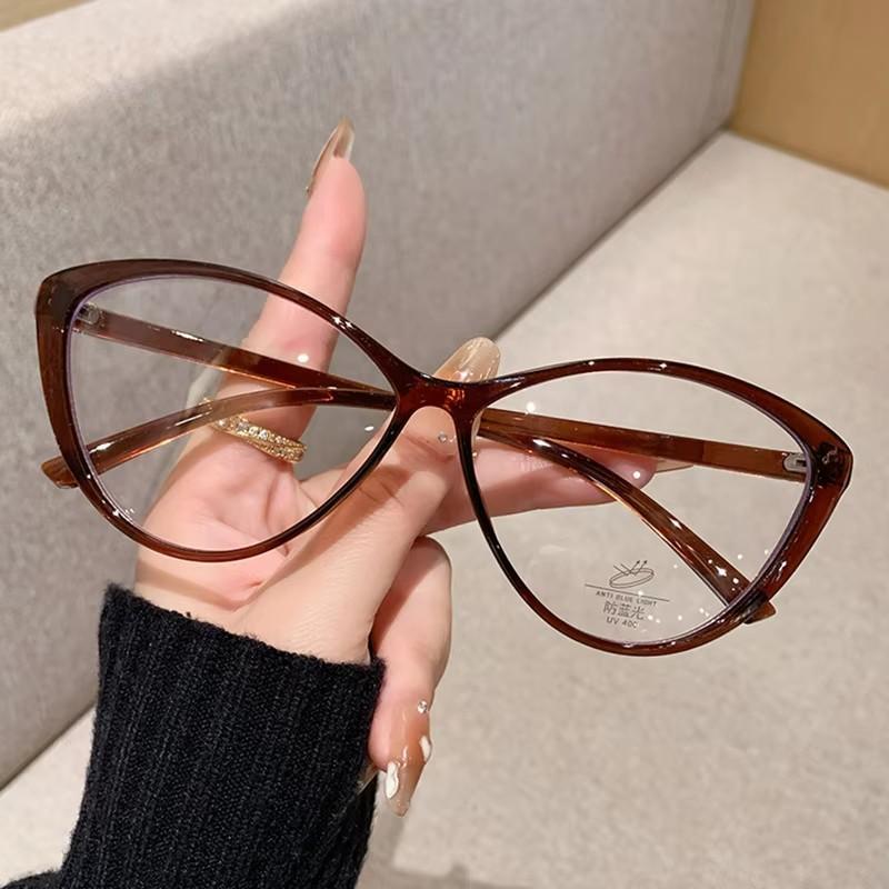 

New Minimalist Cat-eye Anti-blue Light Glasses - Stylish And Multi-functional Frame 8023 коричневый
