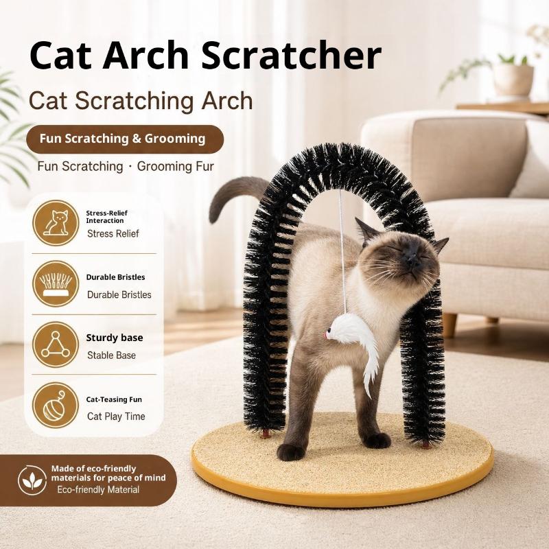 Cat Self-Grooming Replacement Brush Arched Comb With Detachable Massager For Fur Removal, Indoor Cat Care Gift For Pets