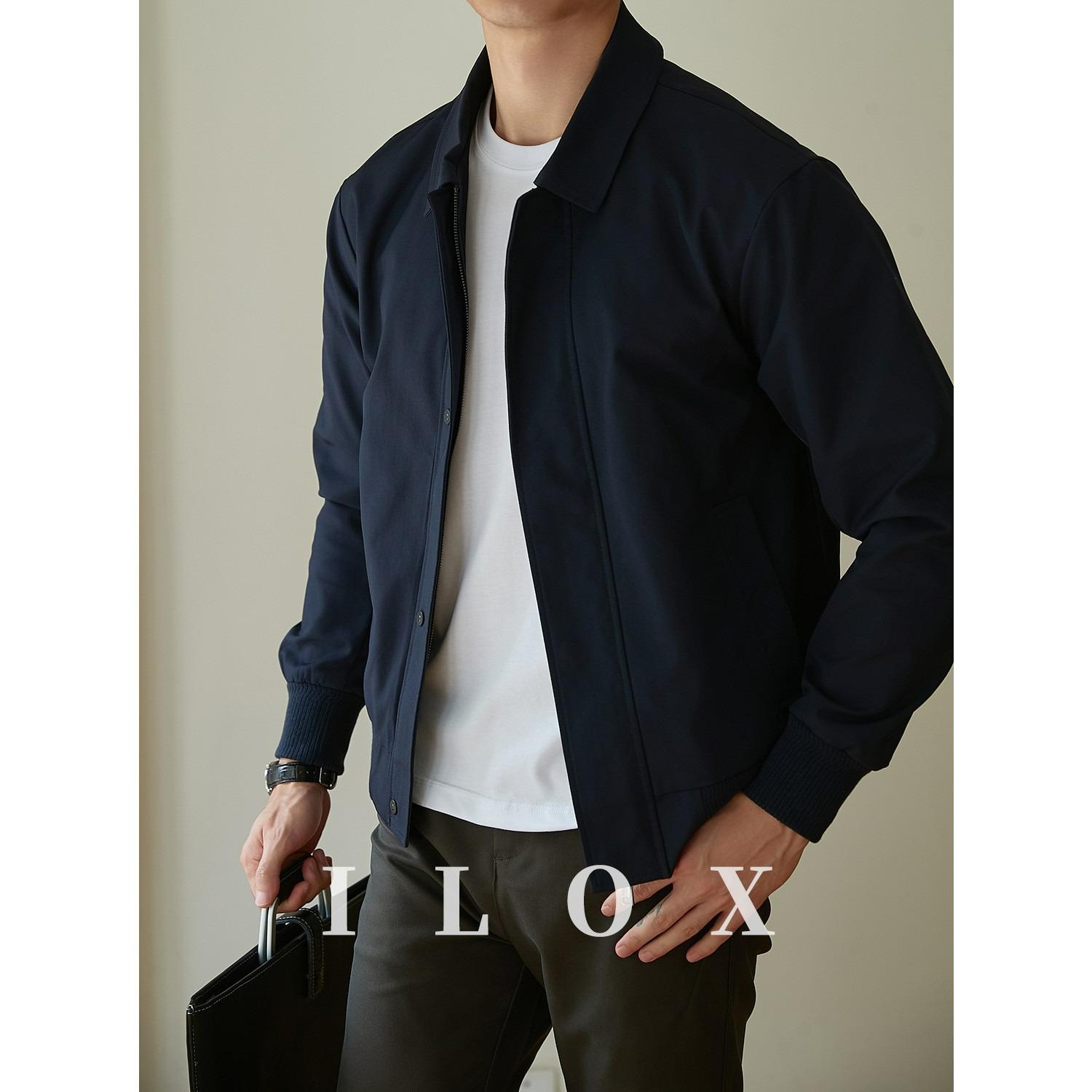 

American Retro Men s Lapel Casual Jacket - Korean Style, Loose Fit, Solid Color, Autumn/Winter Trend. M for 100-110 lbs темно-синього кольору