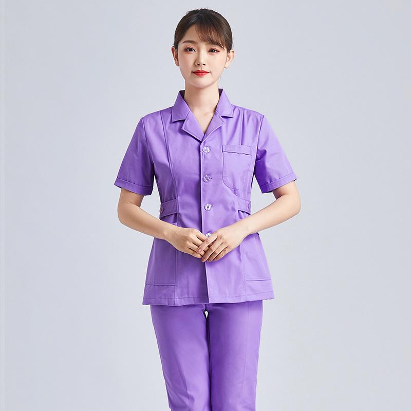 Women's Short Sleeve & Long Sleeve Dark Green Nurse Uniform Set