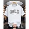 T-shirt Casual Sportiva alla Moda da Uomo Estiva 100% Cotone Puro con Stampa Lettere YAHWEH, Scollo Rotondo, Maniche Corte, Vestibilità Larga