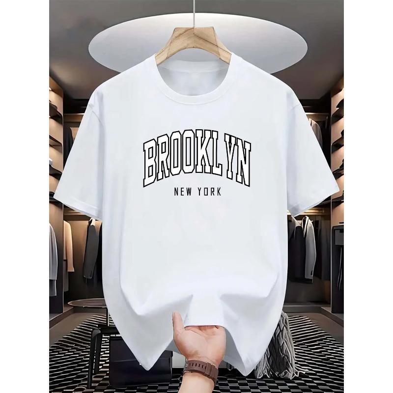 T-shirt Casual Sportiva alla Moda da Uomo Estiva 100% Cotone Puro con Stampa Lettere YAHWEH, Scollo Rotondo, Maniche Corte, Vestibilità Larga