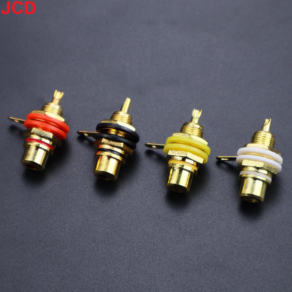 4 Pcs Solderable Rca Panel Mount Plug Female Jacks Socket Connector Chassis Amplifier Terminal Adapter Coupler for Amp (2 Pairs)