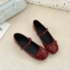 Spring Wine Red Women Mary Jane Shoes Shallow Ladies Casual Butterfly Knot Shoes Eelgant Dress Shoes