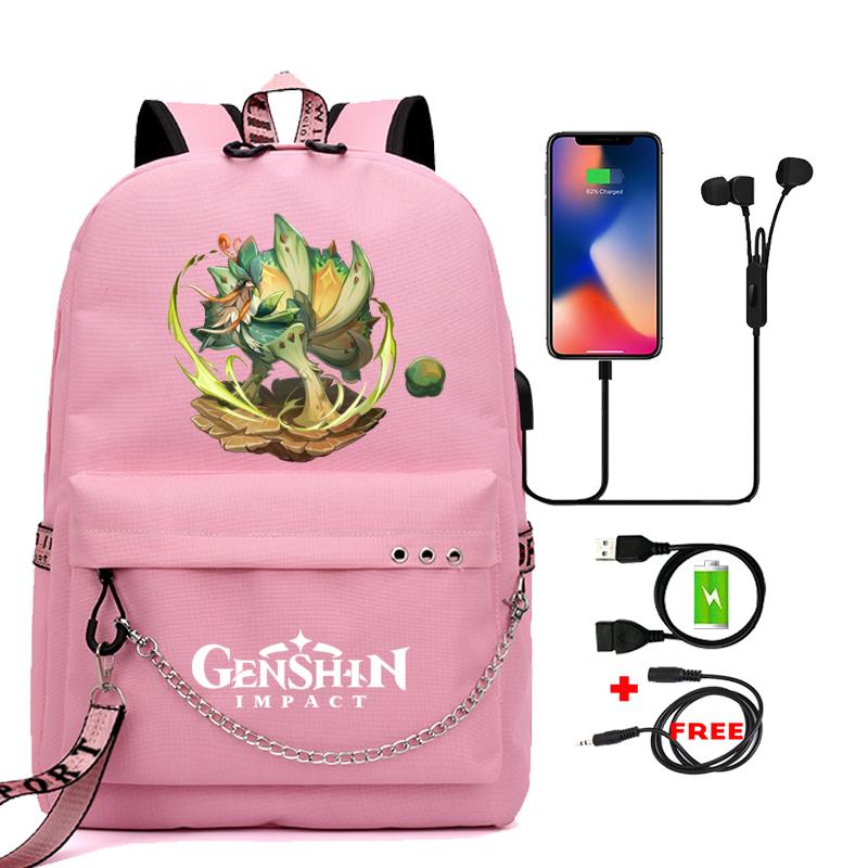 Anime Game Travel Backpack Printed Canvas Backpack Students Women Large Capacity Bookbag Usb Charging for Boy Girl School Bag Kids Gifts