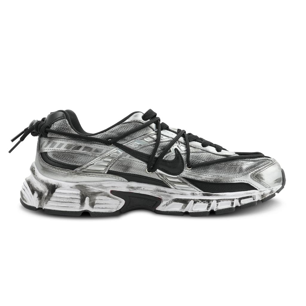 Nike Initiator Fabric Slip Resistant Abrasion Resistant Low Top Running Shoes Men's Black Silver 394055-001(Team162-)