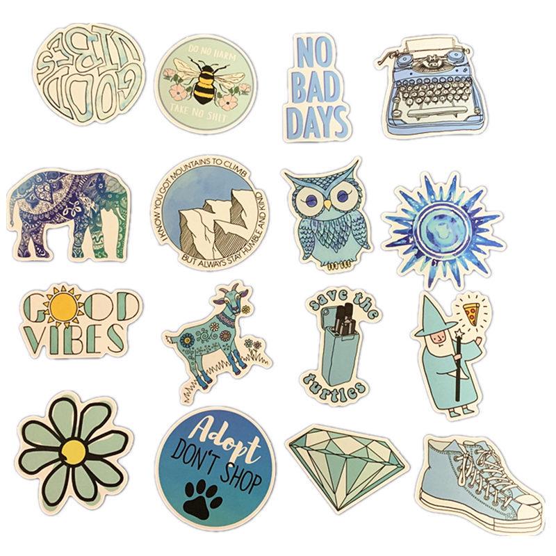 buy 50pcs cartoon blue ins style vsco girl stickers for laptop moto skateboard luggage refrigerator notebook laptop toy sticker f5 at affordable prices free shipping real reviews with photos joom
