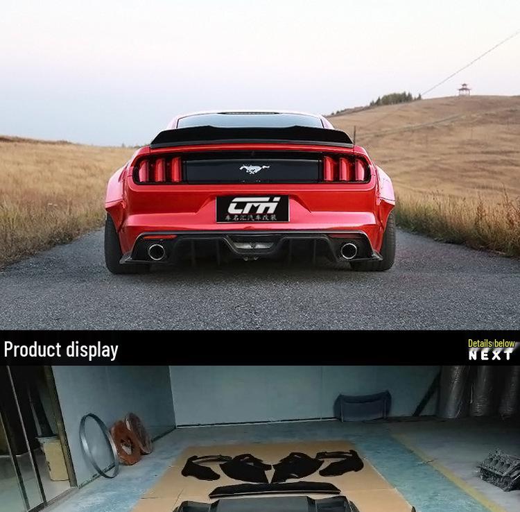 Rear Wing and Fender Flares Kit for 15-17 Ford Mustang Wide Body