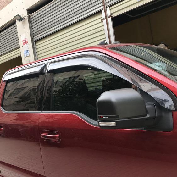 Ford Raptor F150 Injection Molded Rain & Sun Visor: Thickened, Widened Full Coverage Door & Window Shield