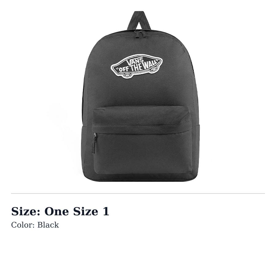 Vans Sports Cotton Backpack Regular Unisex Black VN0A3UI6BLK1 One Size 1