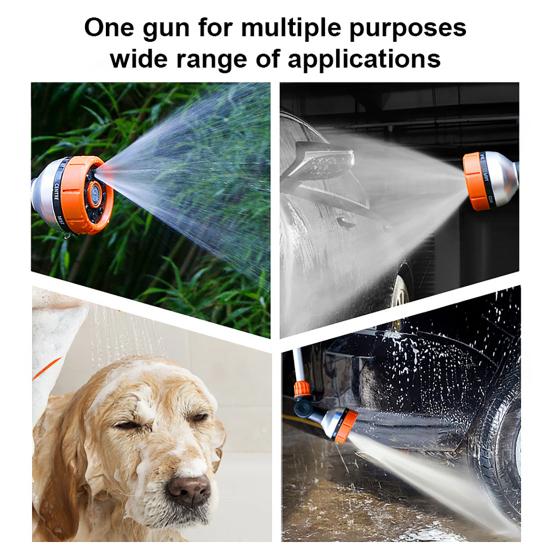 Garden Hose Sprayer Wand with 8 Spray Modes 180 Degree Angle Adjustable Sprinkler Head