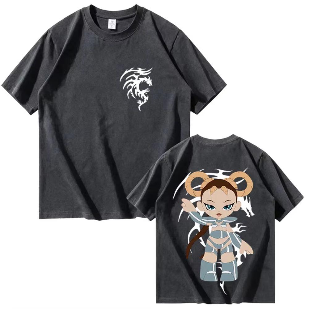 Lola Indigo Graphic Print T Shirt Men Women High Quality Summer Cotton T-shirt Vintage Aesthetic Loose Clothing Tees Streetwears