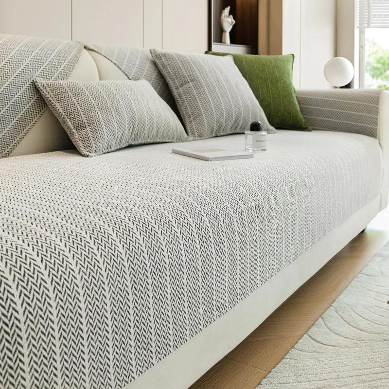1PC Chenille Sofa Cover Four Seasons Universal Solid Color Couch Coushion Non-slip Pet Dog Cat Sofa Slipcover Living Room Home