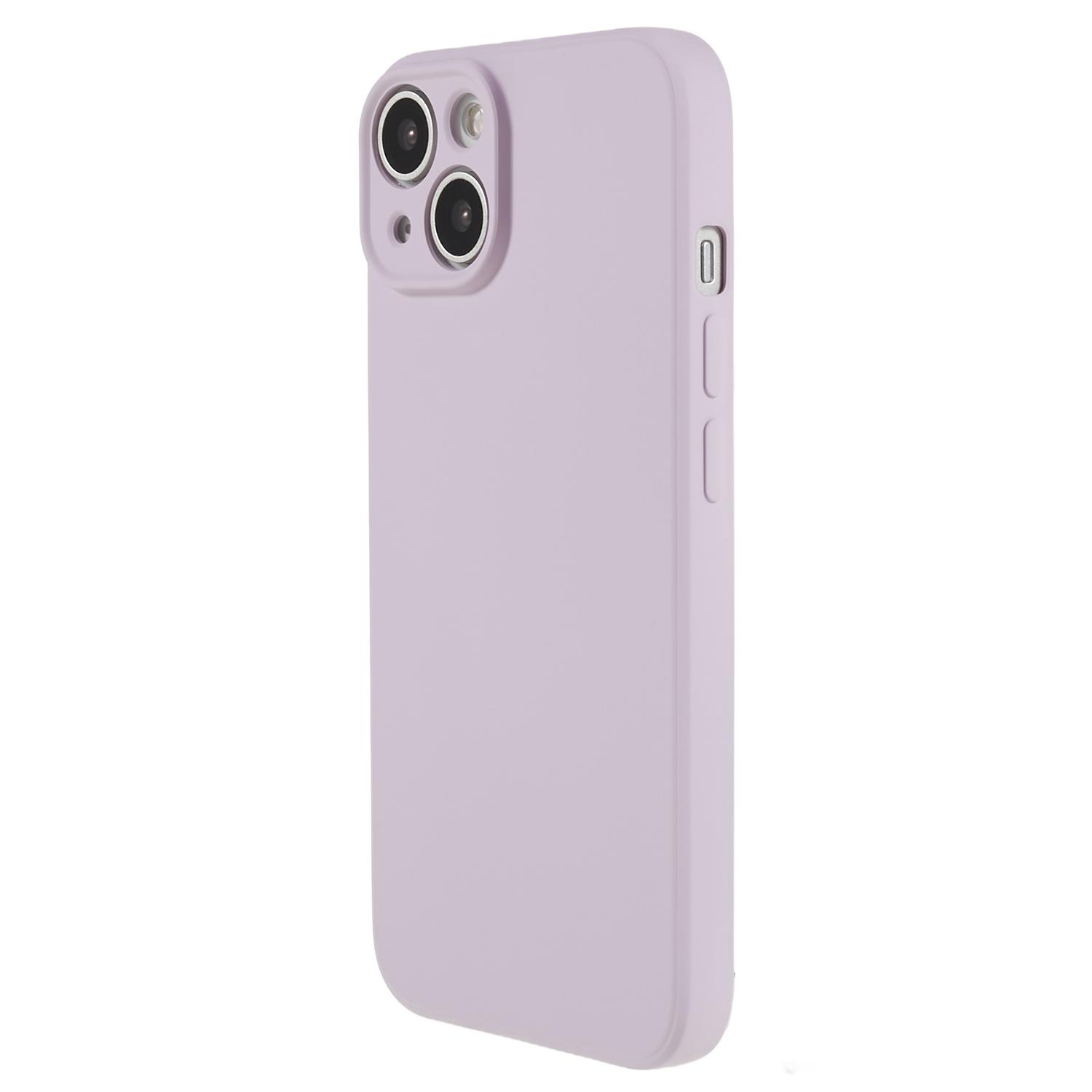 

Fiber Lining Shell for iPhone 15 Plus Candy Color TPU Phone Case Rubberized Phone Cover Purple