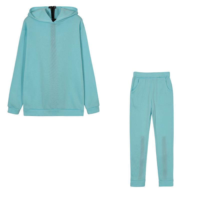 Europäisches & Amerikanisches Mode Damen Locker Buchstaben Druck Reißverschluss Sweatshirt & Hose Set