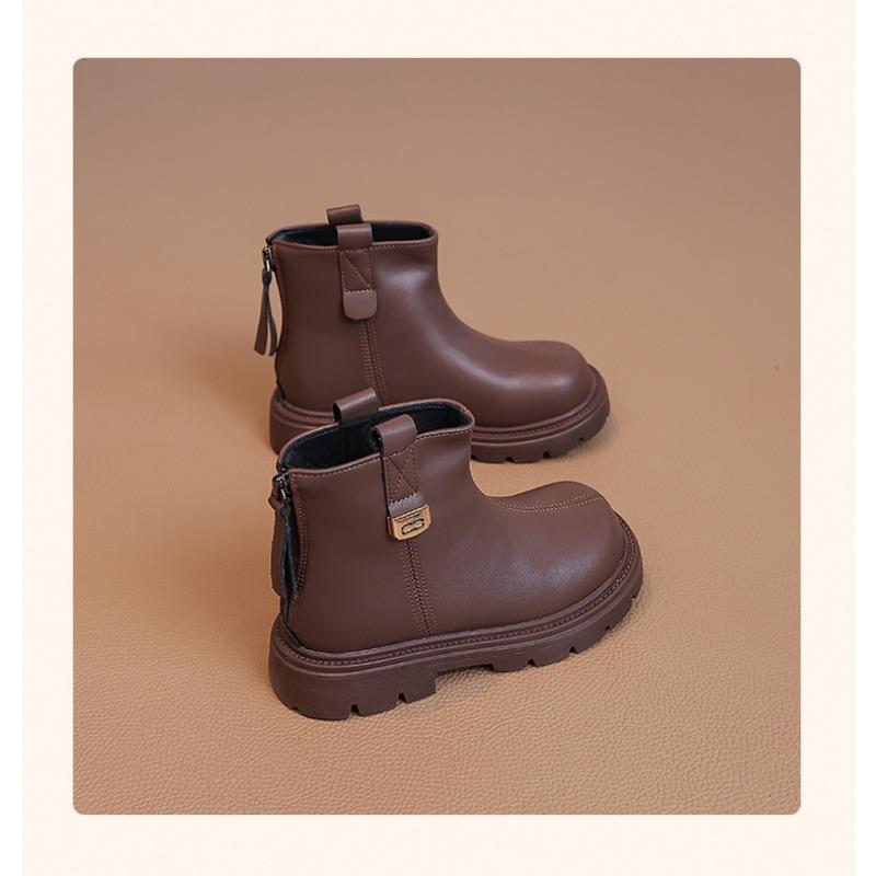 Kids Girls Fashion Soft Leather Ankle Martin Boots Casual Short Boots