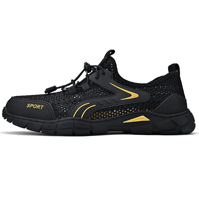 

Летняя мужская повседневная обувь из сетчатой натуральной кожи, уличные кроссовки, лоферы из коровьей кожи, дышащие оксфорды, мужская обувь для отдыха US6(EU38) чёрный