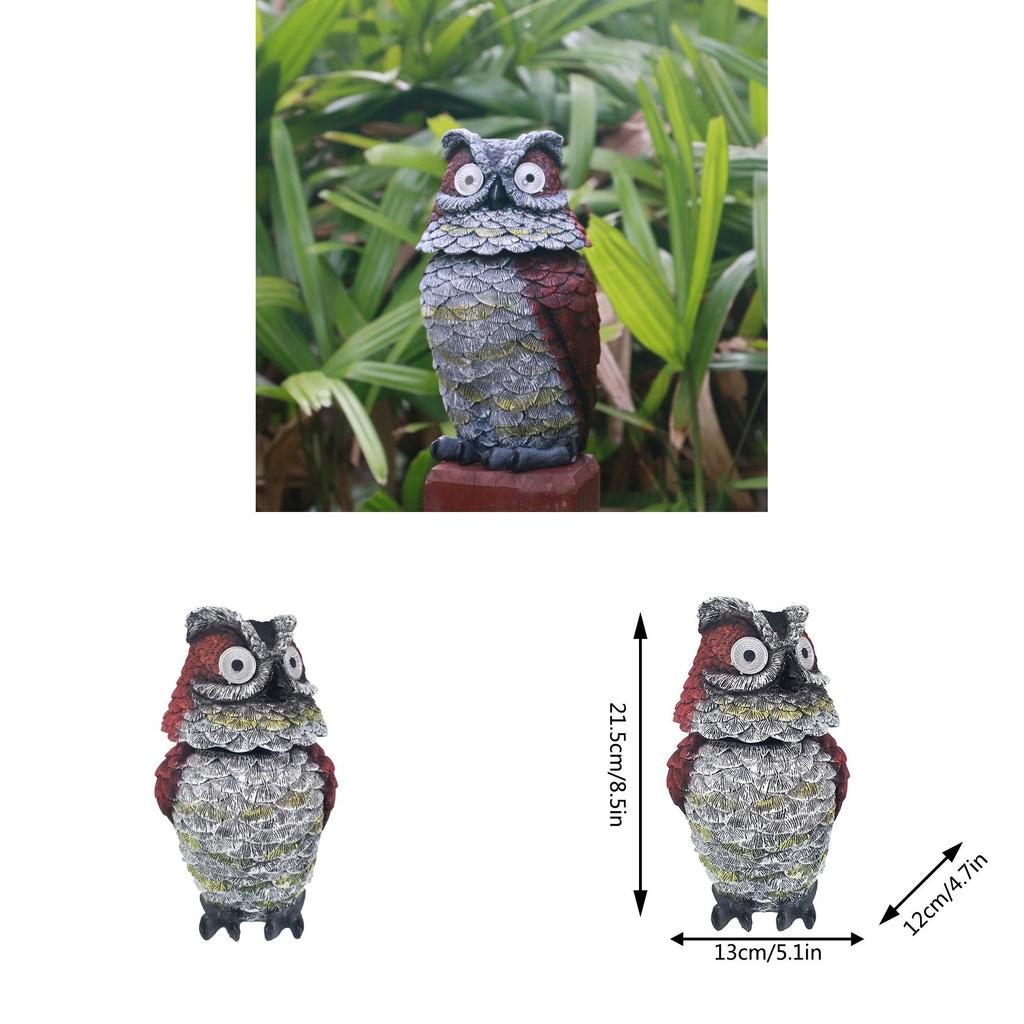Modern Art Resin Owl Solar Light Decorative Figurine For Garden And Home Decor