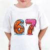 Printed T-shirt for girls/boys, solid color shirt, Christmas gift shirt, children's clothing, short sleeved top