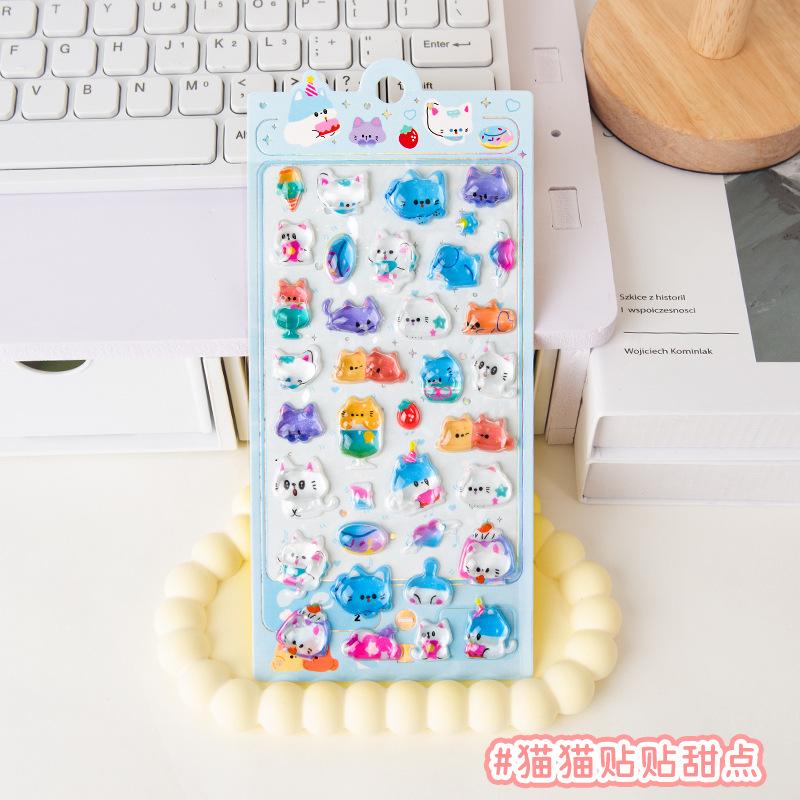 3D Puffy Stickers for Kid Cute Cartoon Animal Decals for Journal Phone Case Sparkle Craft Stickers for Children DIY Scrapbooking
