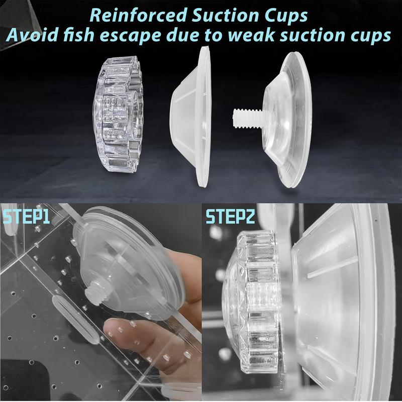 Fish Breeder Box for Aquarium Acrylic Clear Breeder Box with Hook Multifunctional Non Slip Aquarium Incubator with Suction Cup