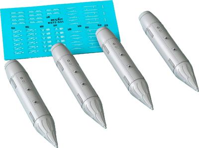 Reskit French Air Force Rocket Pod Plastic Model Parts 1/72 LRF-4 (4 Pieces) RSK72-0531 (Airplane)