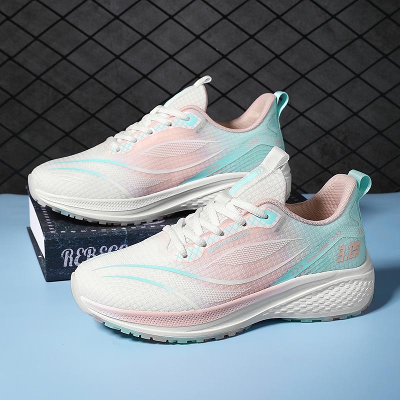 

Men s Casual Sports Couple Professional Running Shoes Breathable Ultra Light Shock-absorbing Soft Sole Jelly Rubber Sneakers 41 розовый