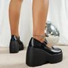 Fashion Women's Platform High Heels Gothic Lolita New Mary Jane Shoes Casual Woman Heeled Party Wedges Thick Bottom Pumps Black Loafers