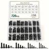 720-piece Black Alloy Steel Hex Bolt, Nut, Flat Washer, and Screw Combination Kit M3 M4 M5 M6
