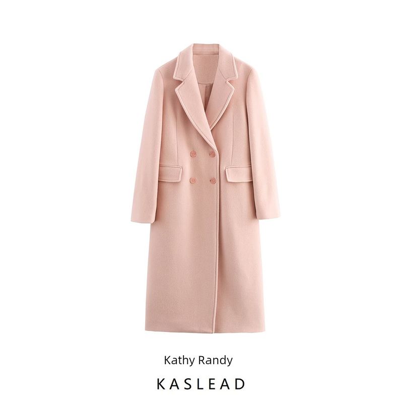 Kaslead New Arrival Women's Fashion Style Fashion Blended Double Breasted Coat Outwear 2091724
