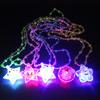Girls Princess Light Up Necklace Led Flashing Acrylic Beads Pendant Toys Children's Birthday Party Props Pendant Necklace Gift