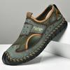 Fashion Men Genuine Leather Shoes Men's Sandals Durable Handmade Stitching Close Toe Non Slip Shoes For Indoor Outdoor Beach 2025