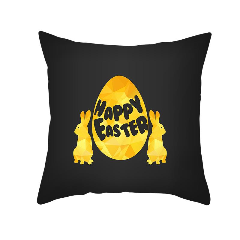 New Easter Pillowcase Square Peach Skin Printed Pillowcase Homewares