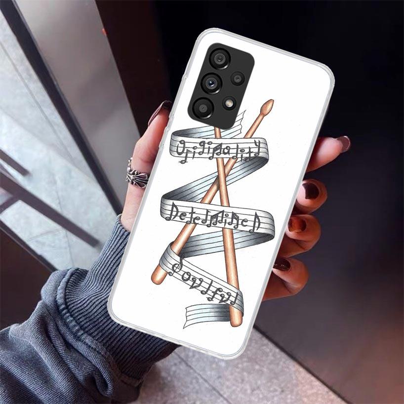 

Musical Instrument Drum Rock Phone Case For Samsung Galaxy A12 A52S A42 A32 A22 A51 A50 Note 20 Ultra 10 S10 Plus A71 A70 A31 A3 Samsung A50
