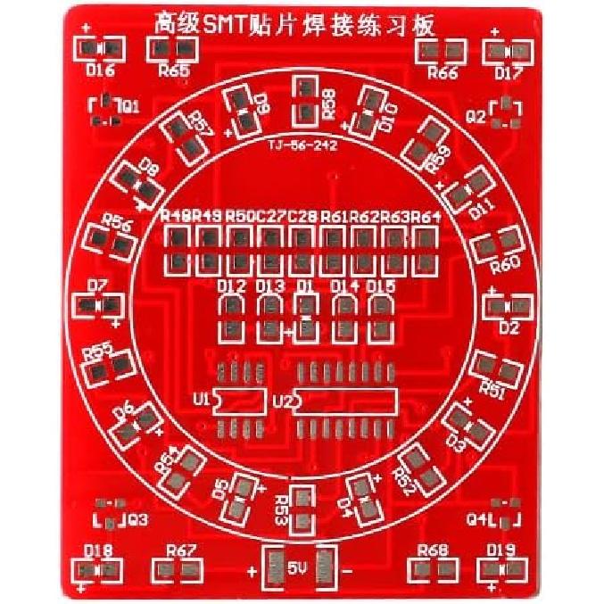 2Pcs SMT SMD Component Welding Practice Board Rectifiers CD4017 NE555 Soldering Skill Training Board Flowing Water Light Kit DIY Electronic Kit Mini