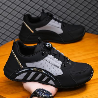 Men's Shoes Front Lace-up High-end New Shoes Breathable Men's Running Shoes Versatile Rotating Button Sneakers Men's
