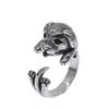 Yin Taifei Thai Silver Playful Puppy Tongue Open Ring - Cute, Trendy Hong Kong Style