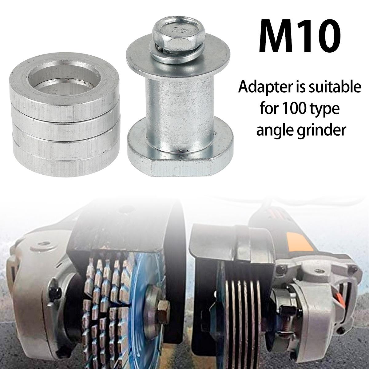

M10/M14 Angle Grinder Adapter Conversion Head Slotting Machine For 100/125-230 Lock Nut Converter Power Tool Accessories срібний