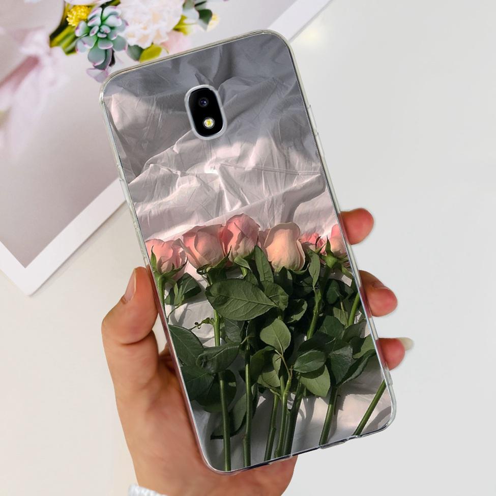 Case For Samsung J3 J5 J7 2017 Cover Cute Cartoon Cat Fashion Flowers Back Cover For Samsung Galaxy J7 2017 Phone Case