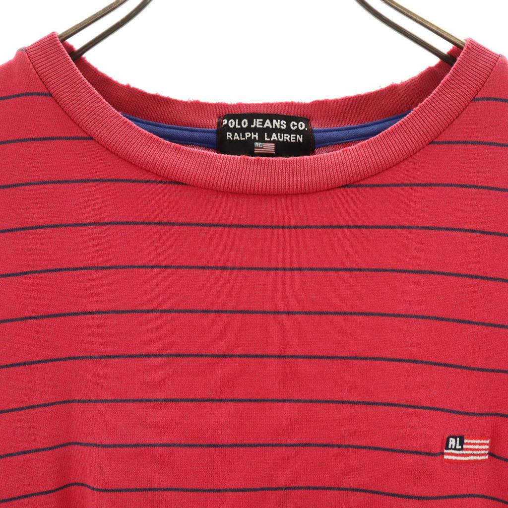 POLO JEANS CO RALPH LAUREN Border Pattern Short Sleeve T-shirt 160 Kid's Used