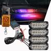 Car 4 In 1 Led Wireless Control Strobe Warning Signal Light Grille Flashing Light Bar Truck Beacon Light Traffic Light 12V 24V