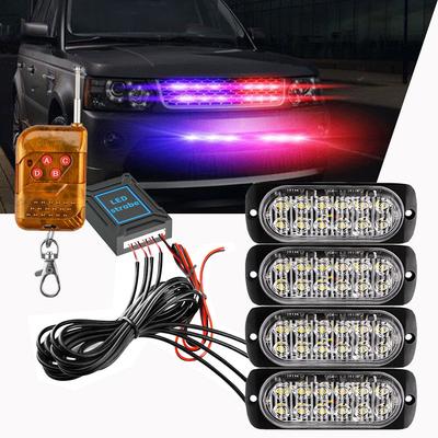 מכונית 4 ב-1 LED בקרה אלחוטית Strobe אות אזהרה אור סורג מהבהב אור בר משאית משואה אור רמזור 12V 24V