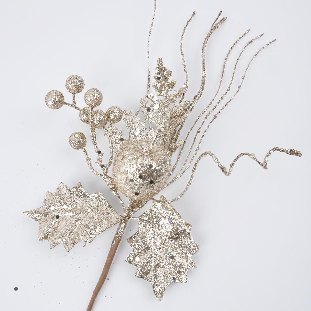 Holiday Decorative Picks Set of 6 with Glitter Finish for Use In Christmas Tree Decorations and Tabletop Arrangements