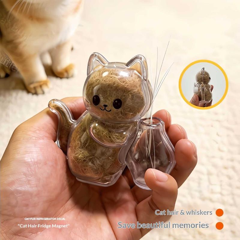 Transparent Cat Hair Craft Fridge Magnet DIY Pet Memorabilia for Distinctive Household Decor