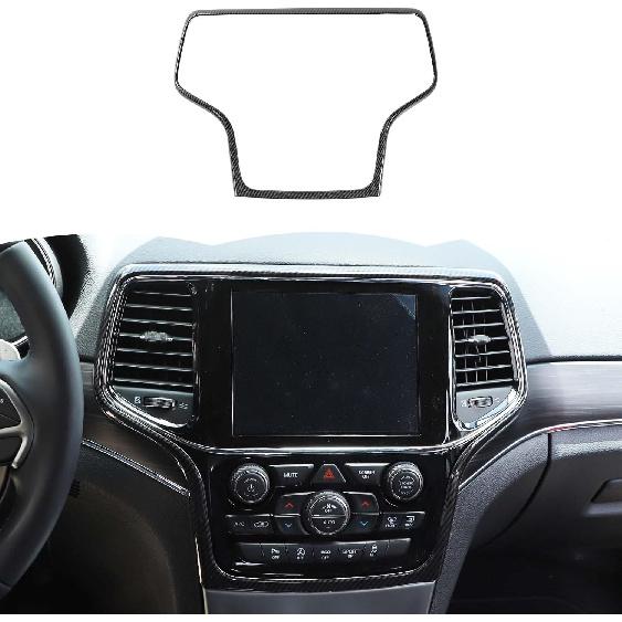 

RT-TCZ Carbon Fiber Center Console Navigation GPS Frame Trim Cover Decoration Interior Accessories Compatible with Jeep Grand Cherokee 2014-2020