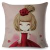 Dreamy Scene Illustrated Cushion Cover Umbrella Flower  Soft Background Art Print Soft Square Pillow Modern Home Decor xcm