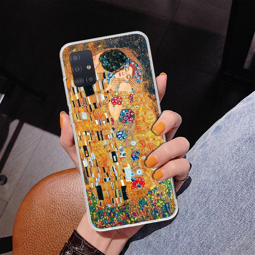 Kiss by Gustav Klimt Desig Phnoe Case for Samsung Galaxy A51 A50S A71 A70 A41 A40 A31 A30 A21S A20S A10S A21S A6 A7 A8 A9 Cover