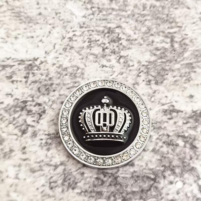 Car Modification Metal Crown Sticker 3D Inlaid Diamond Car Sticker Round Crown Car Body Side Sticker Tail Sticker